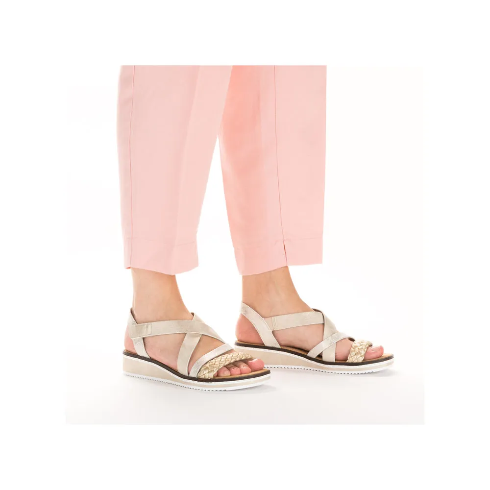 Rieker Kaz Womens Sandals 37 Tan/Gold/Leopard
